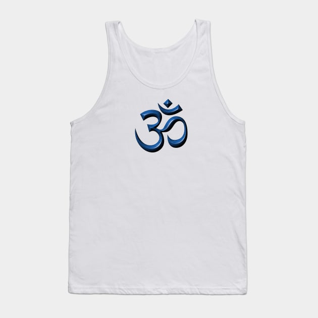 Blue wooden yoga Om symbol Tank Top by DrewskiDesignz